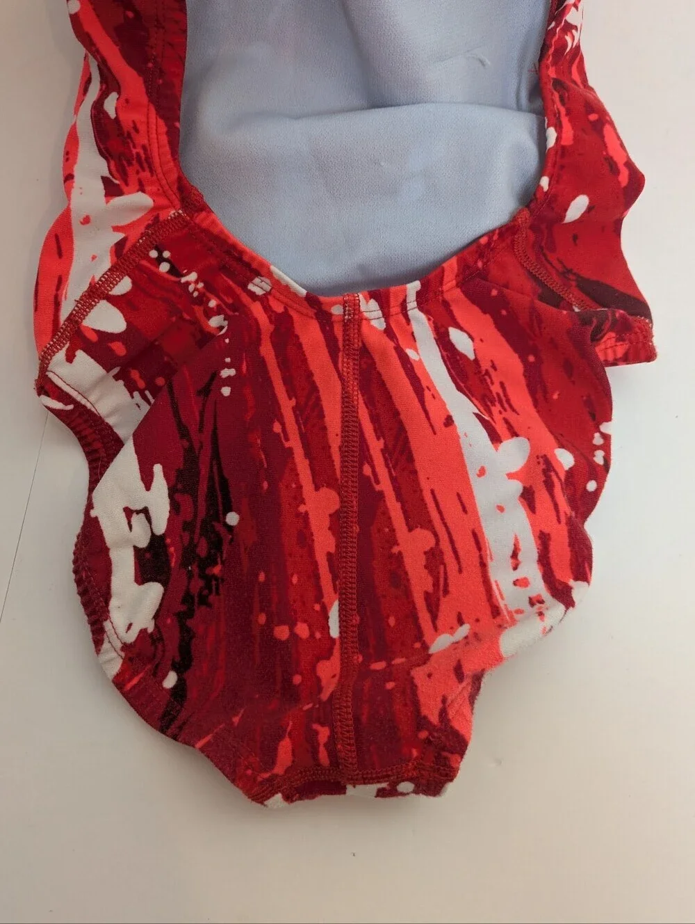 Nike Kids One-Piece Swimsuit in Red and White Splash Print 6